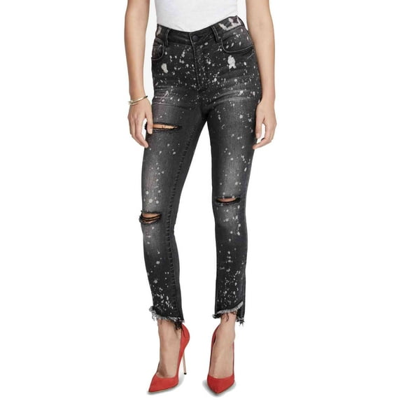 Rachel Roy Woman’s Ripped Skinny Jeans, Black, Garage Wash, 27