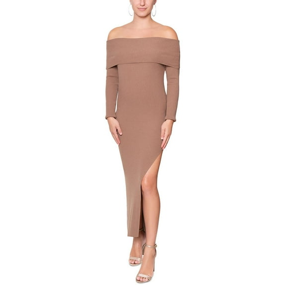 RACHEL Rachel Roy womens Delia Midi Sweaterdress, XXL, Brown