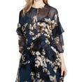 thumbnail image 1 of RACHEL ROY $119 Womens New 1438 Blue Floral Bell Sleeve Fit + Flare Dress 12 B+B, 1 of 2