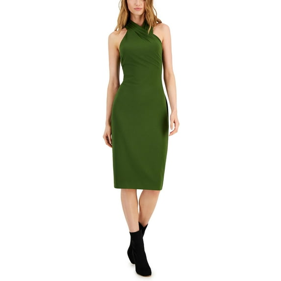 Rachel Rachel Roy Womens Harland Halter Crepe Midi Dress
