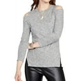 thumbnail image 1 of Rachel Rachel Roy Womens Heathered Cold Shoulder Pullover Top Gray L, 1 of 2