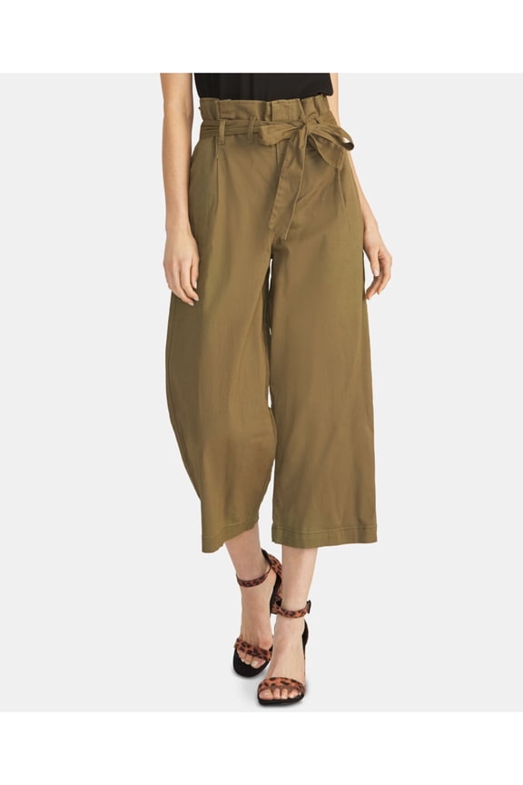 RACHEL ROY Womens Green Belted Cropped Pants Size: 2