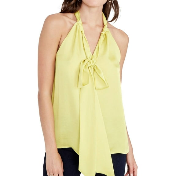 Rachel Roy Womens Madeline Tie-Front Knit Blouse, Yellow, 0