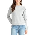 thumbnail image 1 of Rachel Rachel Roy Womens Marina Heathered Snap Sleeve Sweatshirt Gray L, 1 of 2
