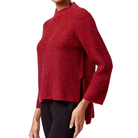 Rachel Roy Womens High-Low Knit Sweater, Red, X-Large