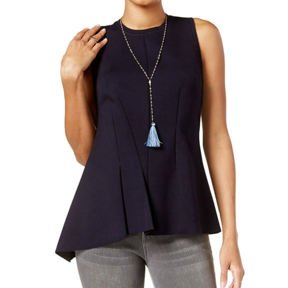 Rachel Roy Womens Peplum Pullover Blouse, Blue, X-Small