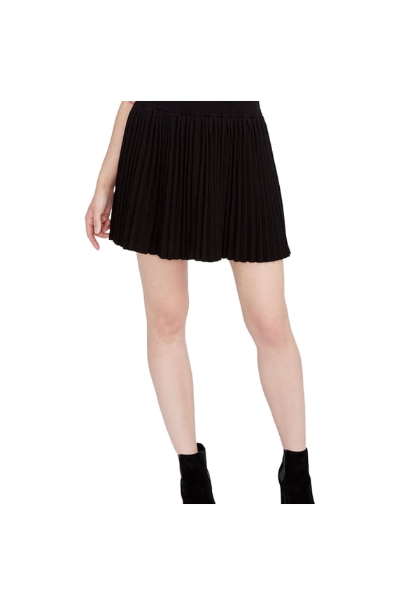 Rachel Roy Womens Pleated A-line Skirt, Black, Small