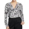 thumbnail image 1 of Rachel Roy Womens Axel Leopard-Print Pullover Blouse, White, X-Small, 1 of 2