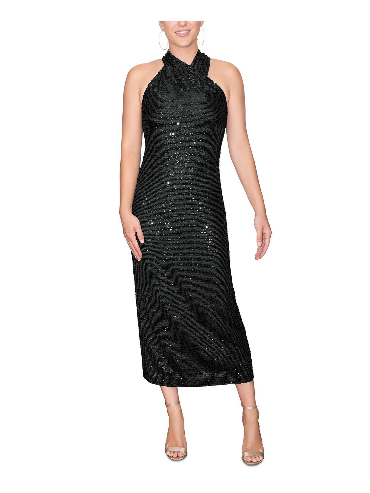 Rachel Rachel Roy Womens Sequined Midi Cocktail and Party Dress