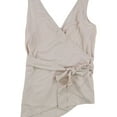 thumbnail image 1 of Rachel Rachel Roy Womens Sleeveless Faux Wrap Wrap Top Beige L, 1 of 2