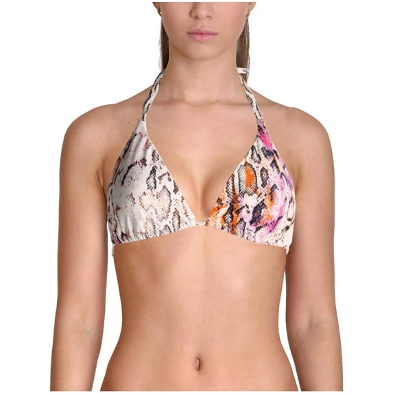 Rachel Rachel Roy Womens Snake Print Halter Swim Top Separates Pink S