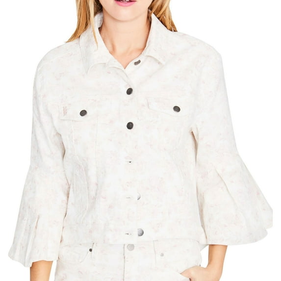 Rachel Rachel Roy Womens Spring Bell Sleeve Denim Jacket