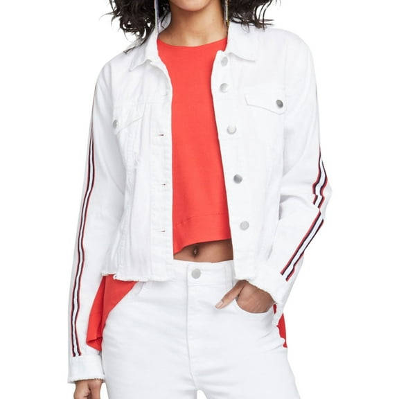 Rachel Rachel Roy Womens Spring Distressed Denim Jacket