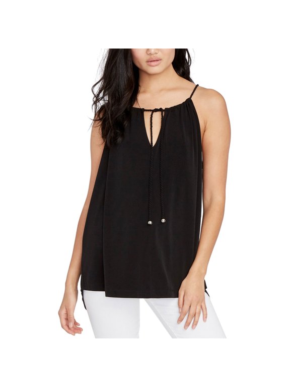 Rachel Roy Womens Split-Back Knit Blouse, Black, X-Small
