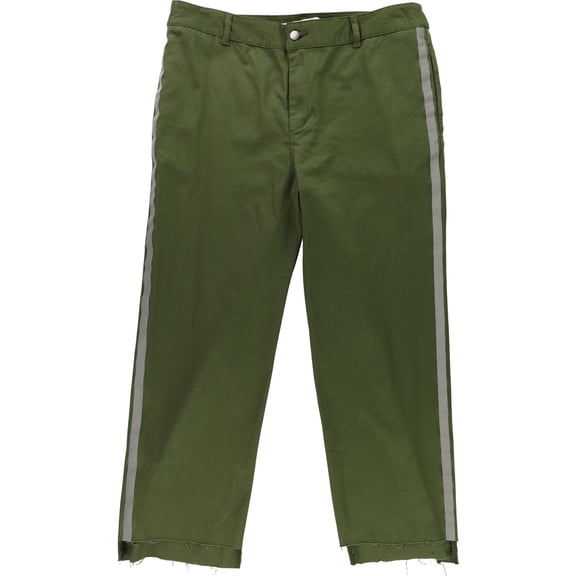 Rachel Roy Womens Side Stripe Casual Chino Pants, Green, 4 Short