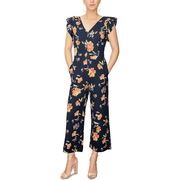 Rachel Rachel Roy Womens V-Neck Cropped Jumpsuit