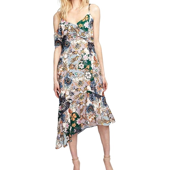 Rachel Roy Womens Ruffled Asymmetrical Dress, Pink, 4