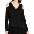 thumbnail image 1 of Rachel Roy Womens Cold-Shoulder Pullover Sweater, Black, Medium, 1 of 2