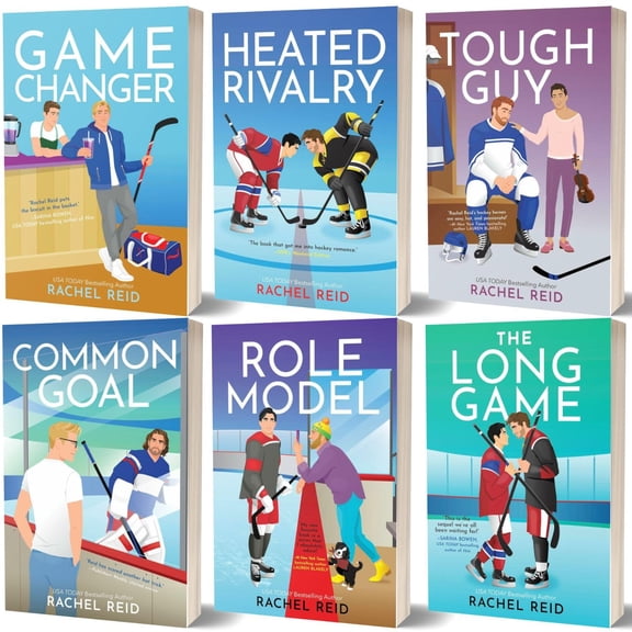 Rachel Reid Game Changers Series 6 Books Collection Set Heated Rivalry, Tough Guy, Common Goal, Role Model, The Long Game & Game Changer