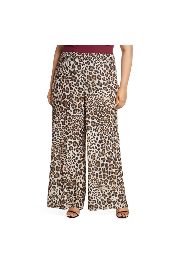 Rachel Roy Alice Animal-print Pants, Natural Combo, 18W