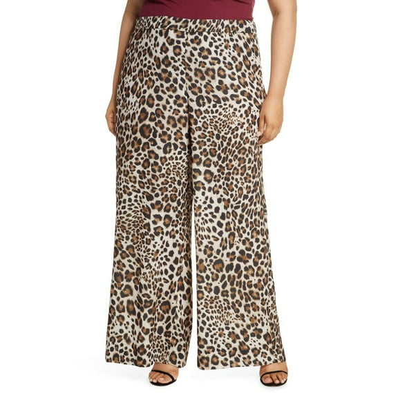 Rachel Roy Alice Animal-print Pants, Natural Combo, 18W