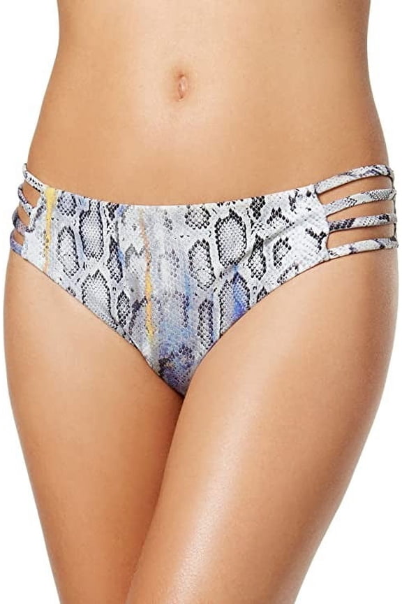 Rachel Roy GRAY Snakeskin Print Strappy Bikini Swim Bottom, US Small