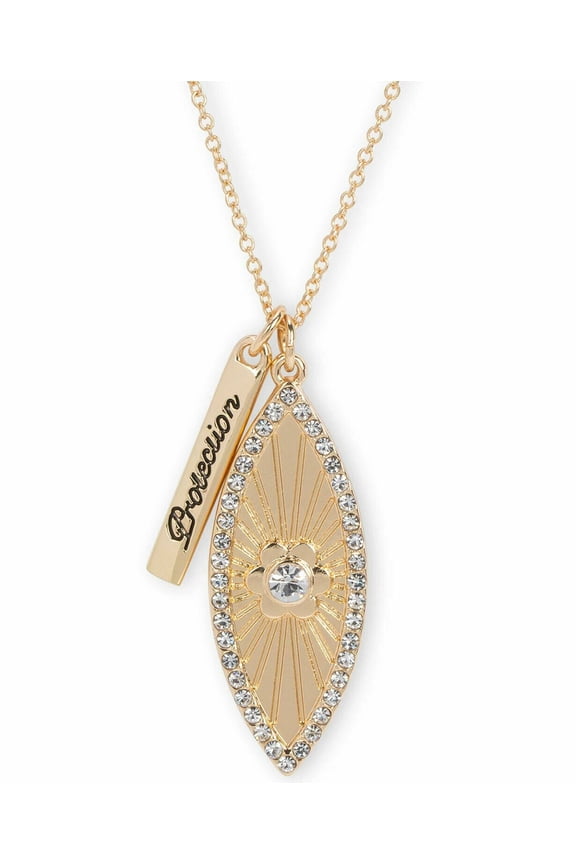 Rachel Roy Gold-Tone Crystal Evil Eye Protection 32" Double Pendant