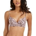 thumbnail image 1 of Rachel Roy PYTHON PINK Python-Print Underwire Bikini Swim Top, US X-Large, 1 of 5