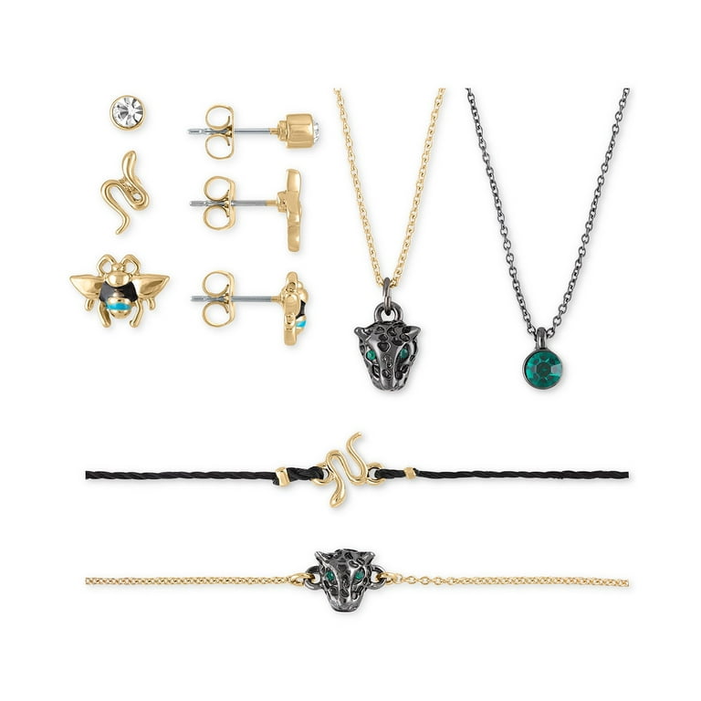 Rachel Roy Two Tone Stud Earrings Pendant Necklace Bracelet 7 Pc. Animal Gift Calendar Set