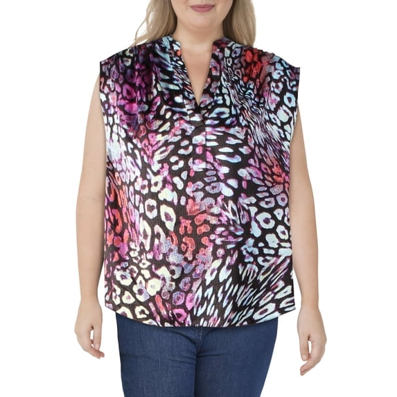 Rachel Roy Women's V Neck Pull Over Top Black Size 2X