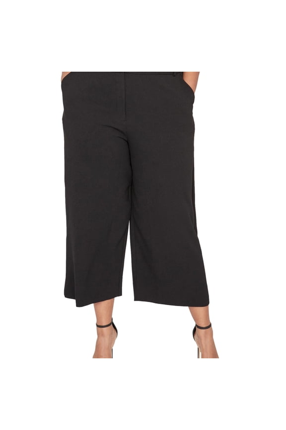 RACHEL ROY Womens Black Cropped Wide Leg Pants Plus Size: 20W