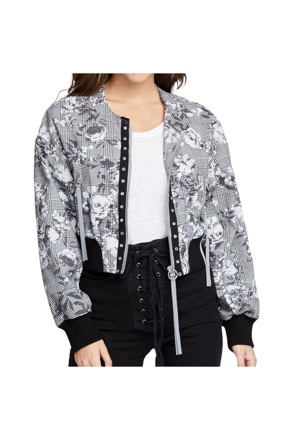 Rachel Roy Womens Baldwin Bomber Jacket, Grey, XX-Large