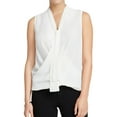 thumbnail image 1 of Rachel Roy Womens Beckett Tie Neck Sleeveless Blouse Top, White, Medium, 1 of 3