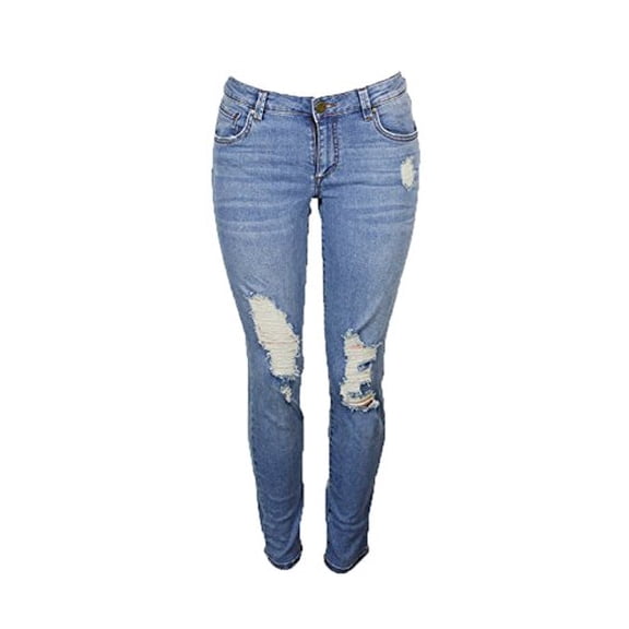 Rachel Roy Womens Blue Denim Destroyed Mid-rise Girlfriend Jeans Blue 28