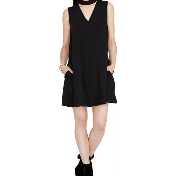 Rachel Roy Womens Choker Shift Dress, Black, Small