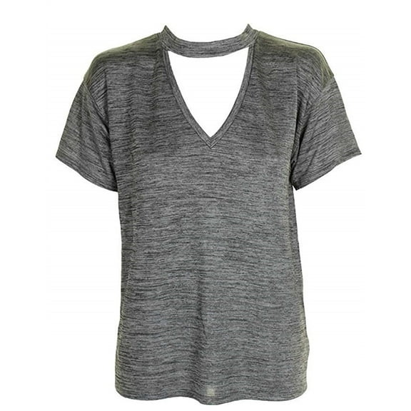 Rachel Roy Womens Choker Tunic Blouse, Grey, Medium