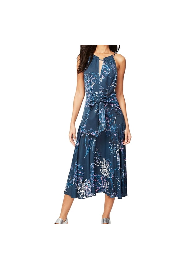 Rachel Roy Womens Claudette Midi Dress, Blue, 0