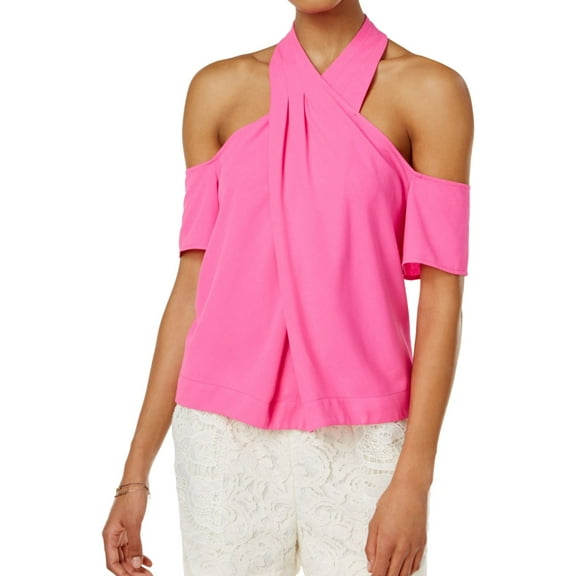 Rachel Roy Womens Cold Shoulder Knit Blouse, Pink, 0