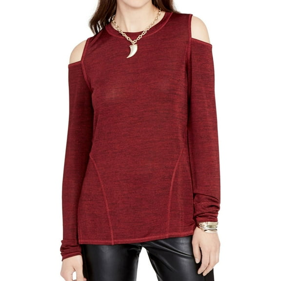 Rachel Roy Womens Cold Shoulder Knit Blouse, Red, Medium