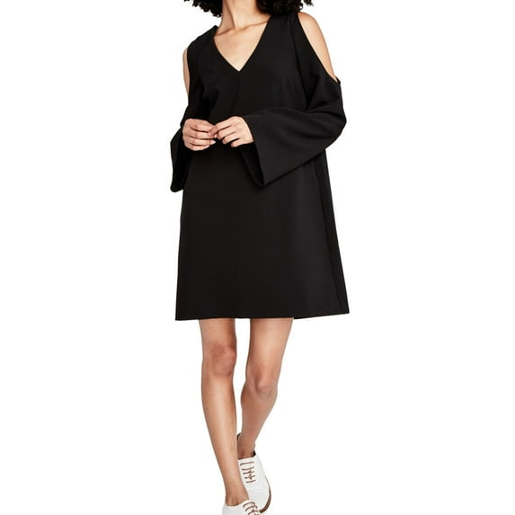 Rachel Roy Womens Cold-shoulder Tunic Dress, Black, X-Small