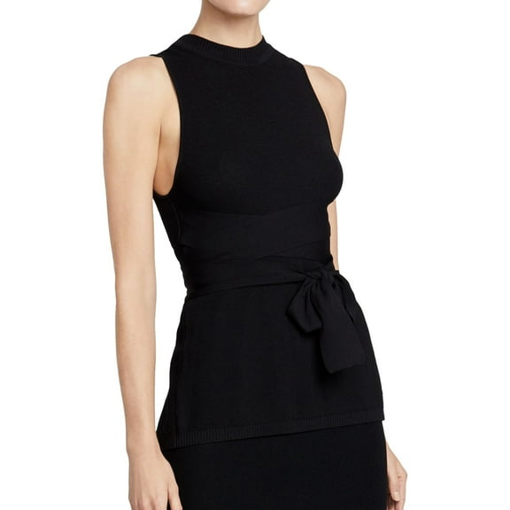 Rachel Roy Womens Conall Belted Tank Top, Black, Small
