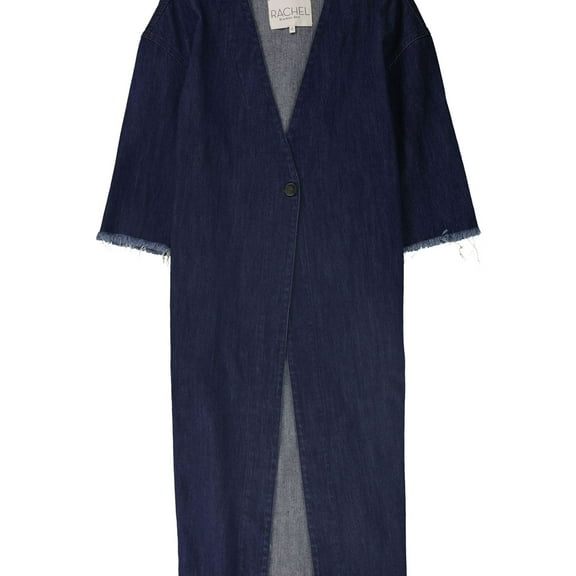 Rachel Roy Womens Cotton Denim Coat, Blue, Medium