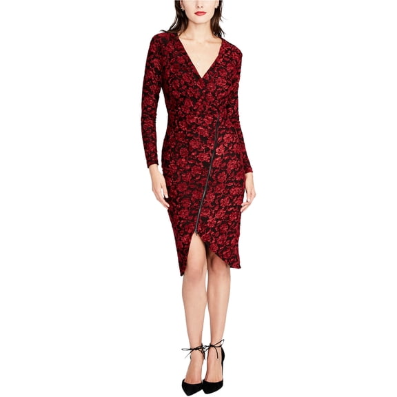 Rachel Roy Womens Embroidered Midi Dress, Red, Small
