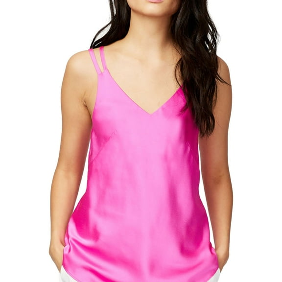 Rachel Roy Womens Erica Satin Tank Top, Pink, Small