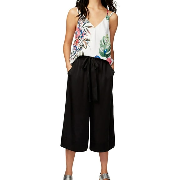 Rachel Roy Womens Erica Satin Tank Top, White, Small