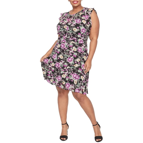 Rachel Roy Womens Floral A-Line Dress