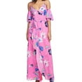 thumbnail image 1 of Rachel Roy Womens Floral Ruffled Cold Shoulder Dress, Pink, 4, 1 of 2