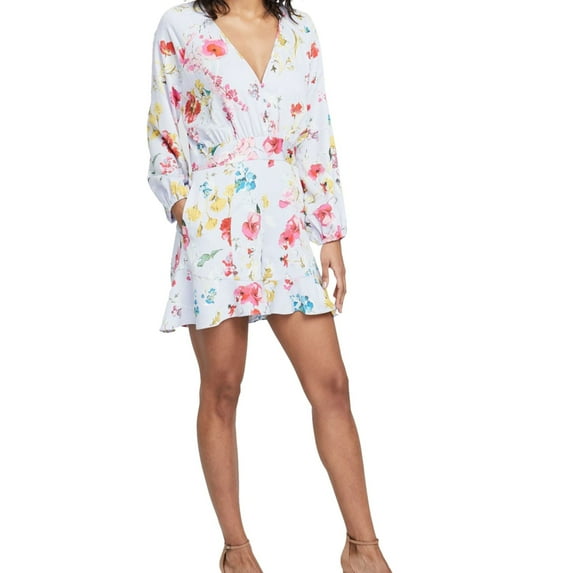 Rachel Roy Womens Floral Romper Jumpsuit, Blue, 0