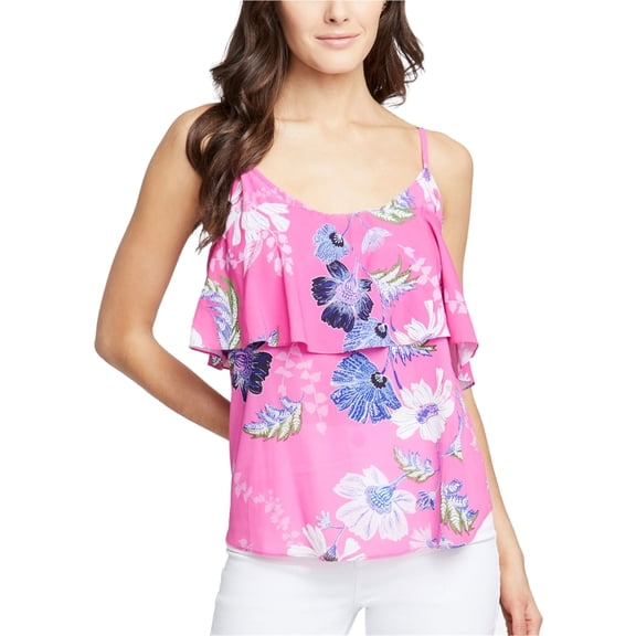 Rachel Roy Womens Flounce Ruffled Blouse, Pink, Small