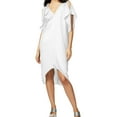 thumbnail image 1 of Rachel Roy Womens Flutter Sleeve High-Low Dress, White, Small, 1 of 1